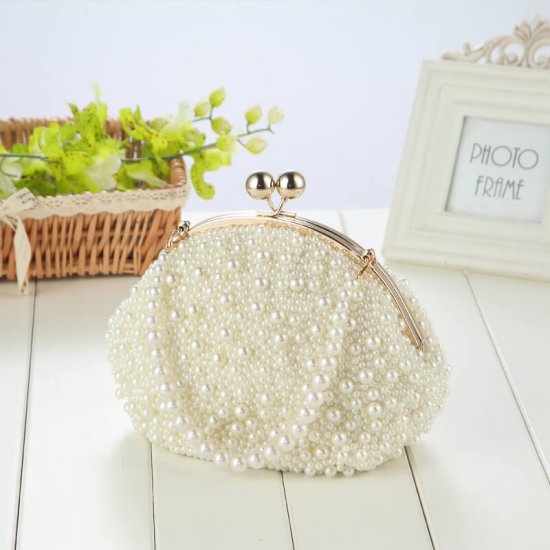 Fashion Wedding Pearl Clutch Purse - Click Image to Close